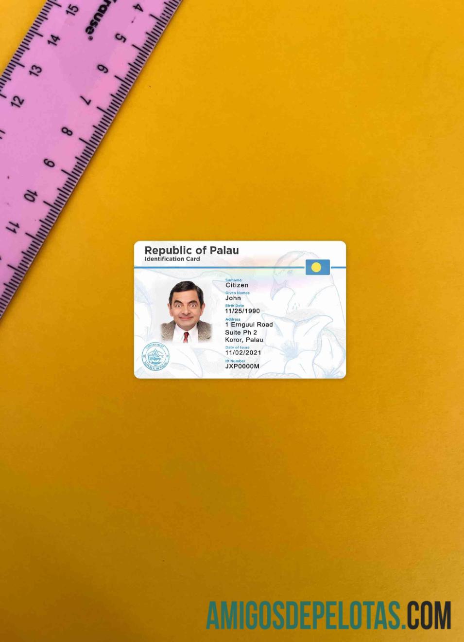 Palau ID Card olhar de foto frente exemplo